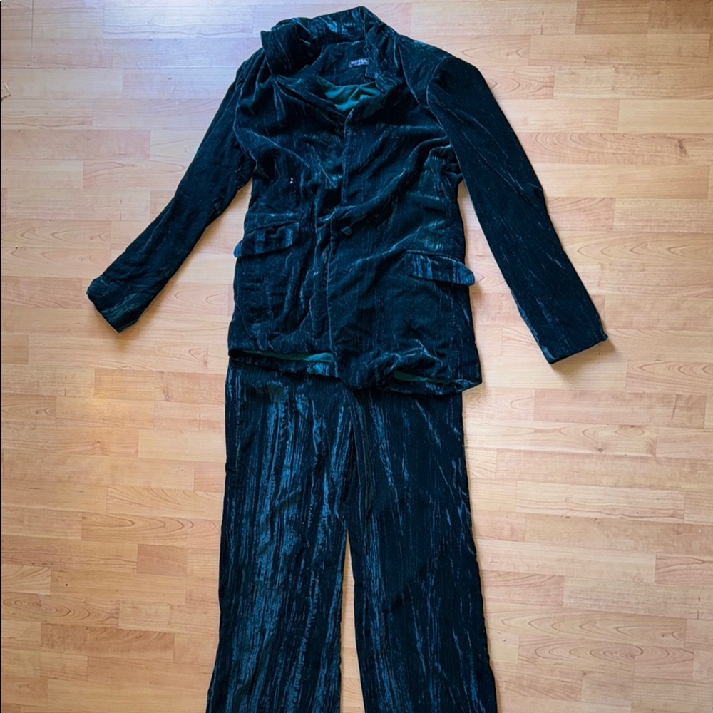 Nasty Gal Green Velvet Pantsuit